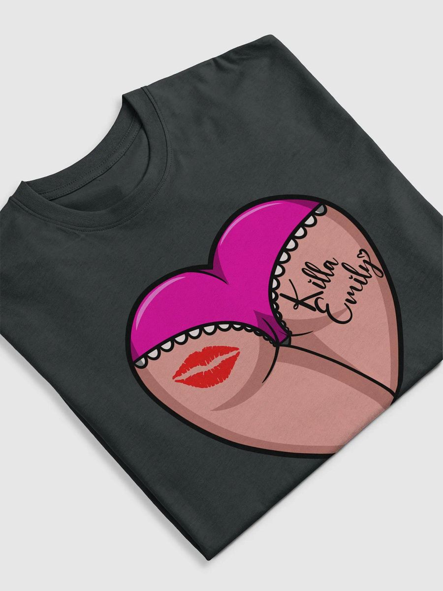 KILLA_EMILY DARK PINK HEART BUTT LOGO GREY TEE product image (5)