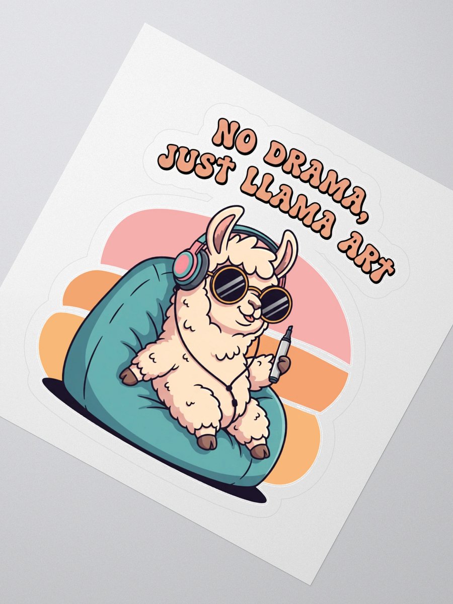 Chill Llama with Marker Kiss Cut Sticker product image (2)