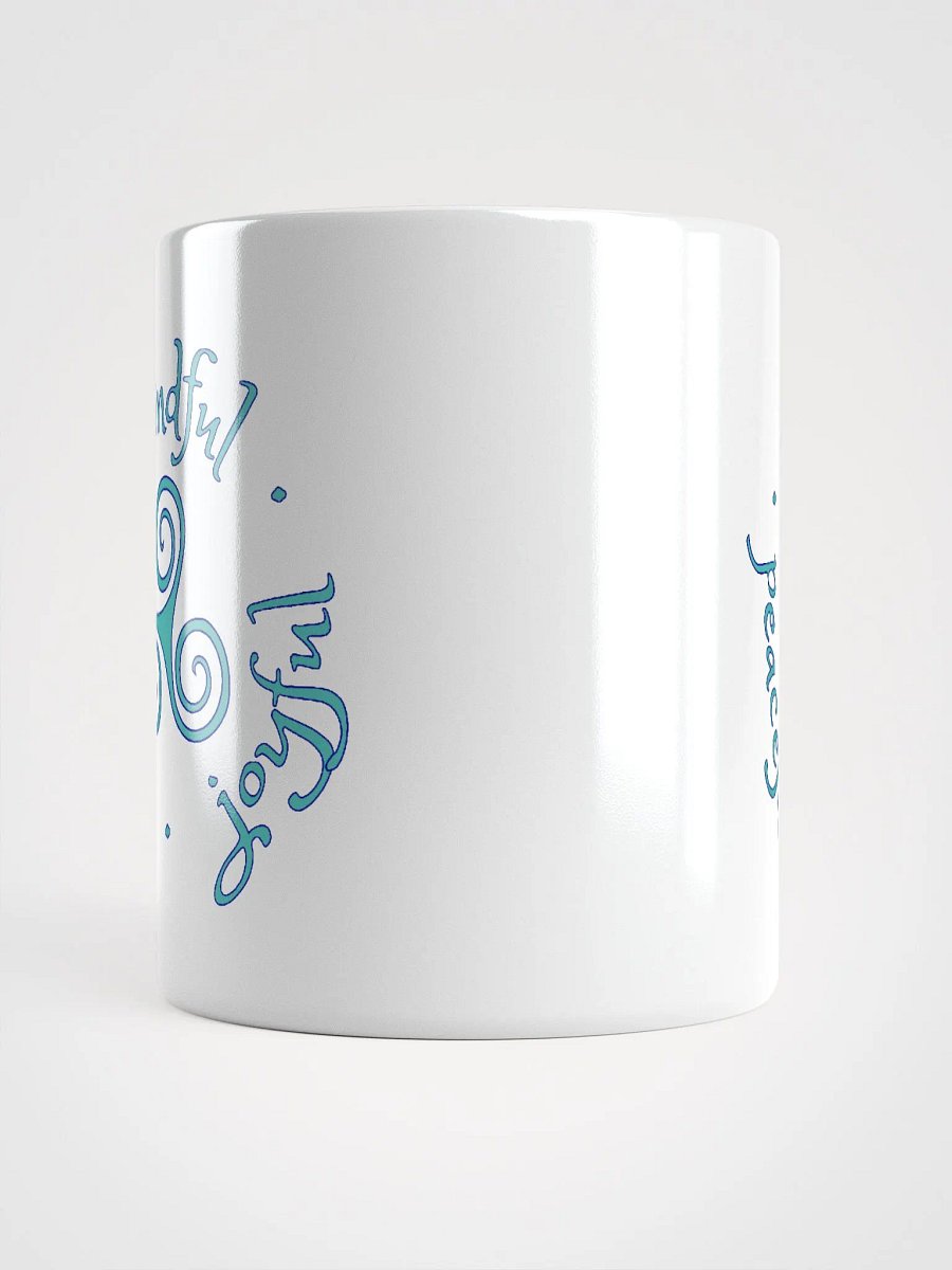 Mindful Peaceful Joyful Verdigris and Navy Ceramic Mug product image (9)