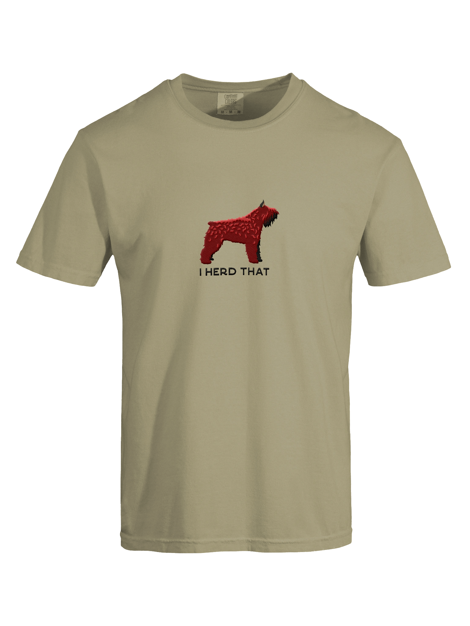 I Herd That T-Shirt(Embroidered) of a Bouvier des Flandres(Red, Cropped Ears) product image (17)