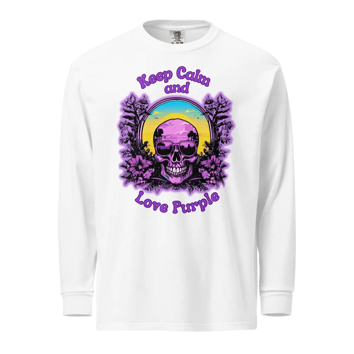Purple Skull Love heavyweight long sleeve tee product image (1)