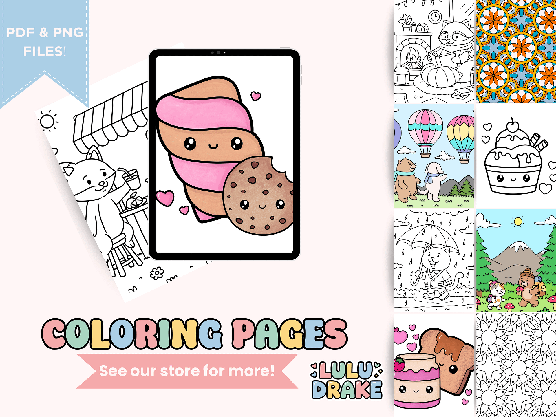 Fuzzy Buddies Spring Moments Coloring eBook, BIG PACK 35 Pages | ★ DIGITAL ★ product image (7)