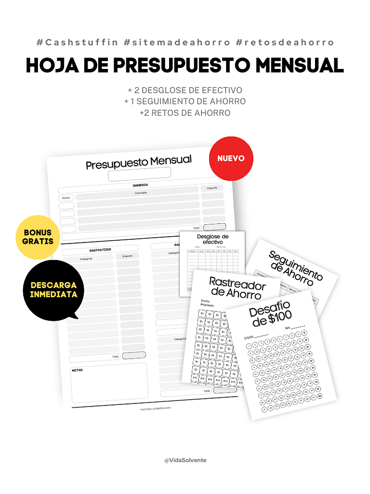 NUEVA - Planilla de presupuesto mensual (Finanzas Personales) + BONUS product image (1)