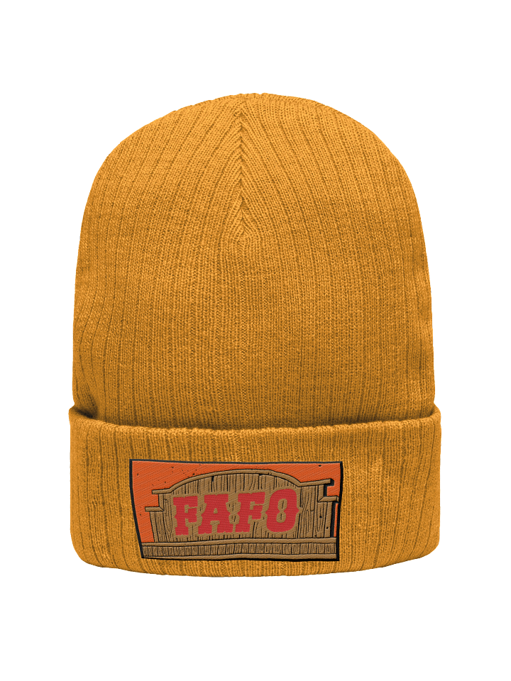 FAFO Ribbed Beanie (Mustard) product image (1)
