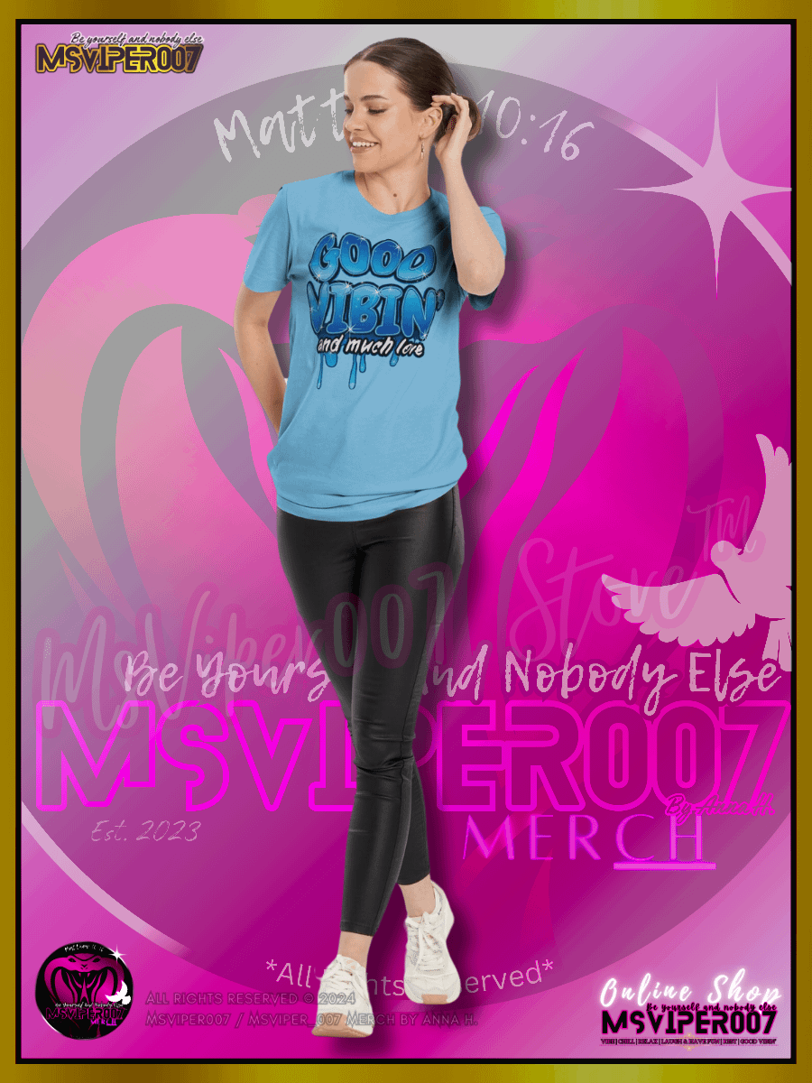 T-Shirt - MsViper007's "Good Vibin' and Much Love™ [h2O oasis blue]" Gaming Comfort T-shirt By Anna H. product image (6)
