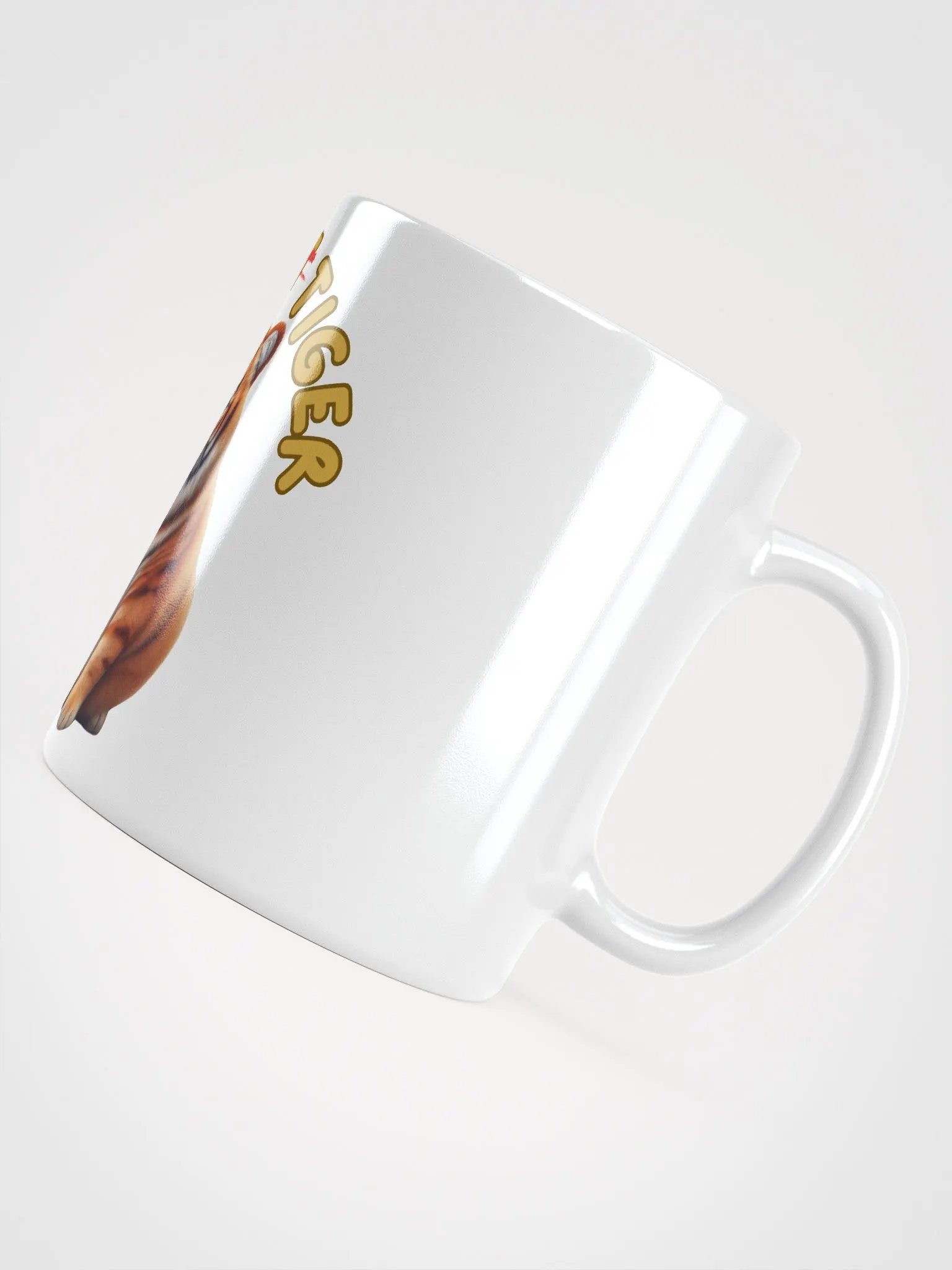 'Cute Not Cat But Tiger' White Glossy Mug🐱🐯😄 product image (3)