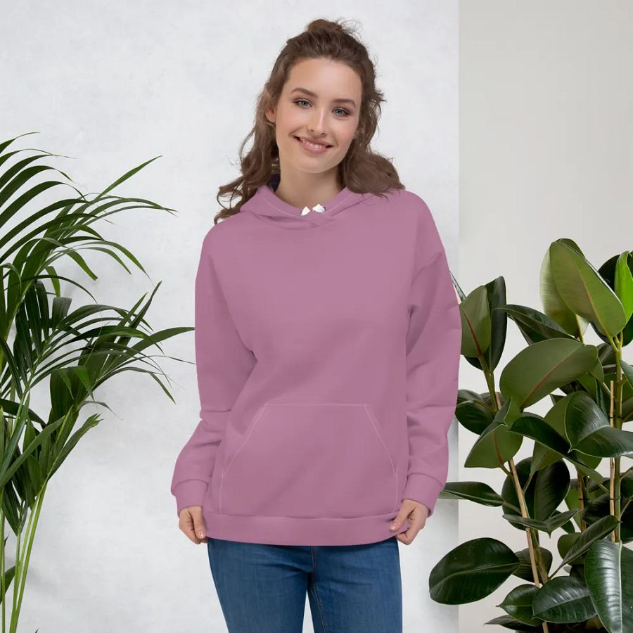 Plain Medium Dark Lilac Purple Soft Summer Unisex Recycled Polyester Heavyweight Premium Hoodie by Treasure Pie product image (6)
