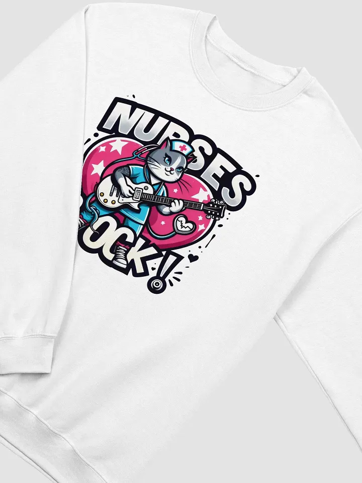Nurse Rockstar Cat Crewneck Sweatshirt product image (22)