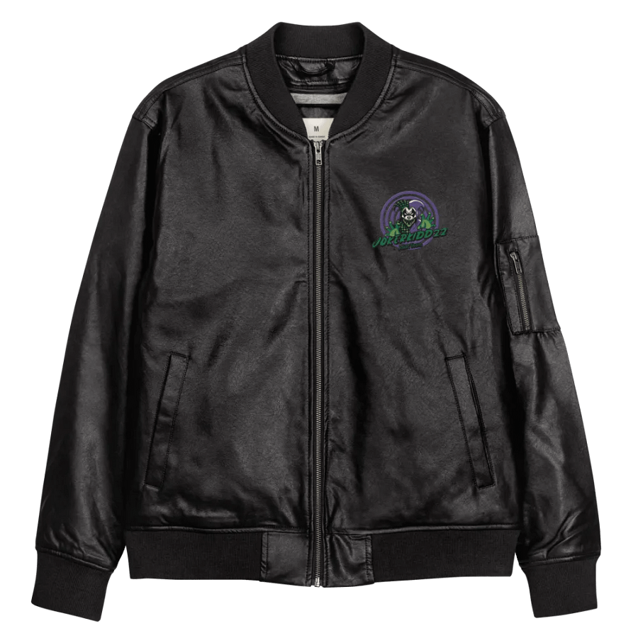 Jester's Grin Faux Leather Bomber Jacket product image (11)