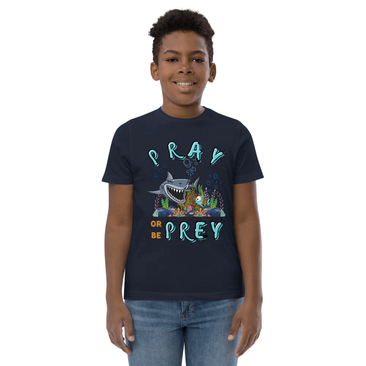 Pray Or Be Prey Funny Christian Kids T-Shirt product image (2)