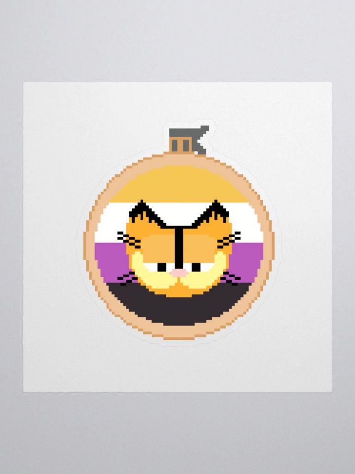 Garfield cross stitch sticker (nonbinary) product image (1)