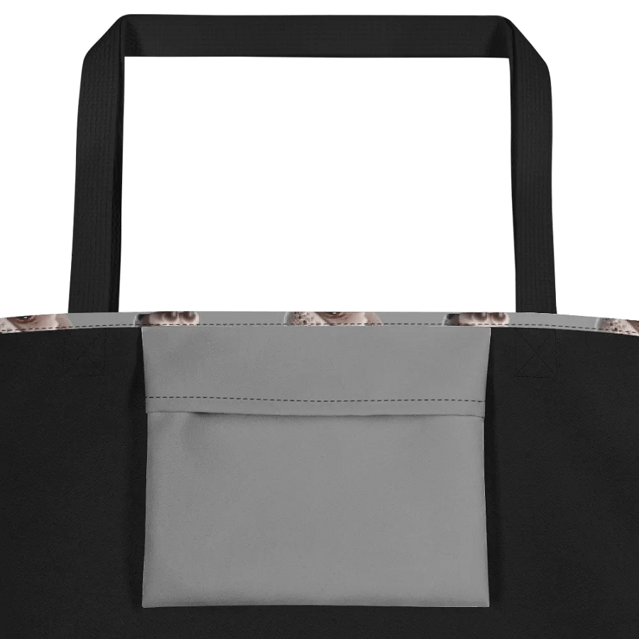 Cutest Mini Donkey With Hat Styling on a Large Tote Bag product image (3)