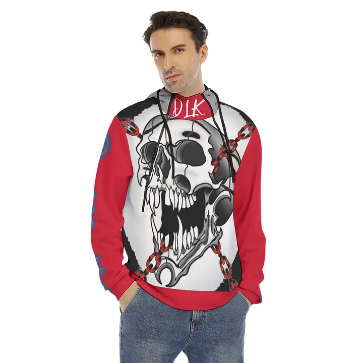 Deathlockkeeper All-Over Print Men's Hoodie With Placket Double Zipper product image (1)