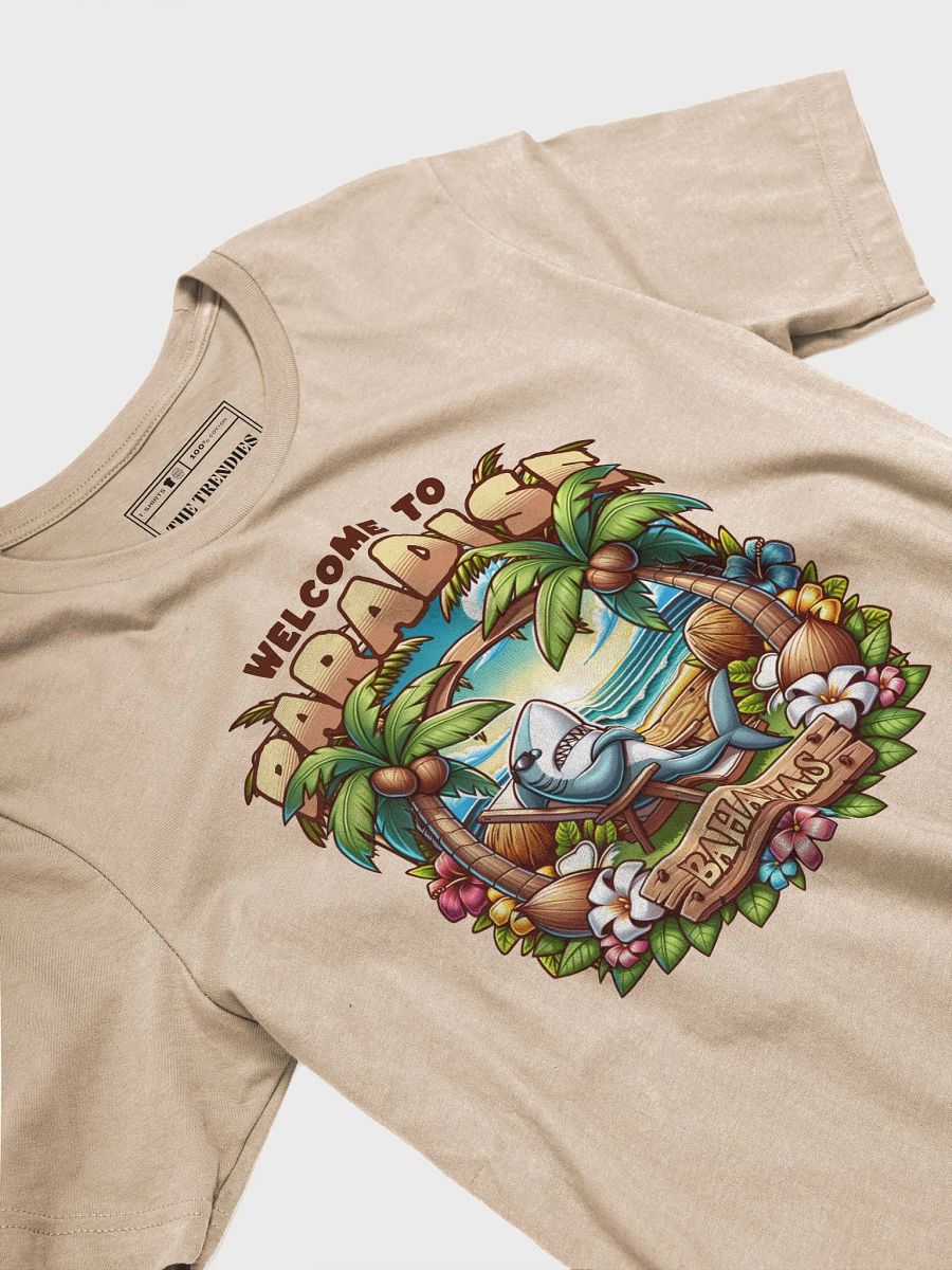 Welcome to Paradise Bahamas Beach T-Shirt | Tropical Shark Design product image (2)