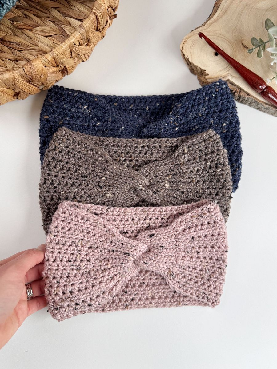 Easy Tweedy Crochet Ear Warmer Pattern PDF product image (5)