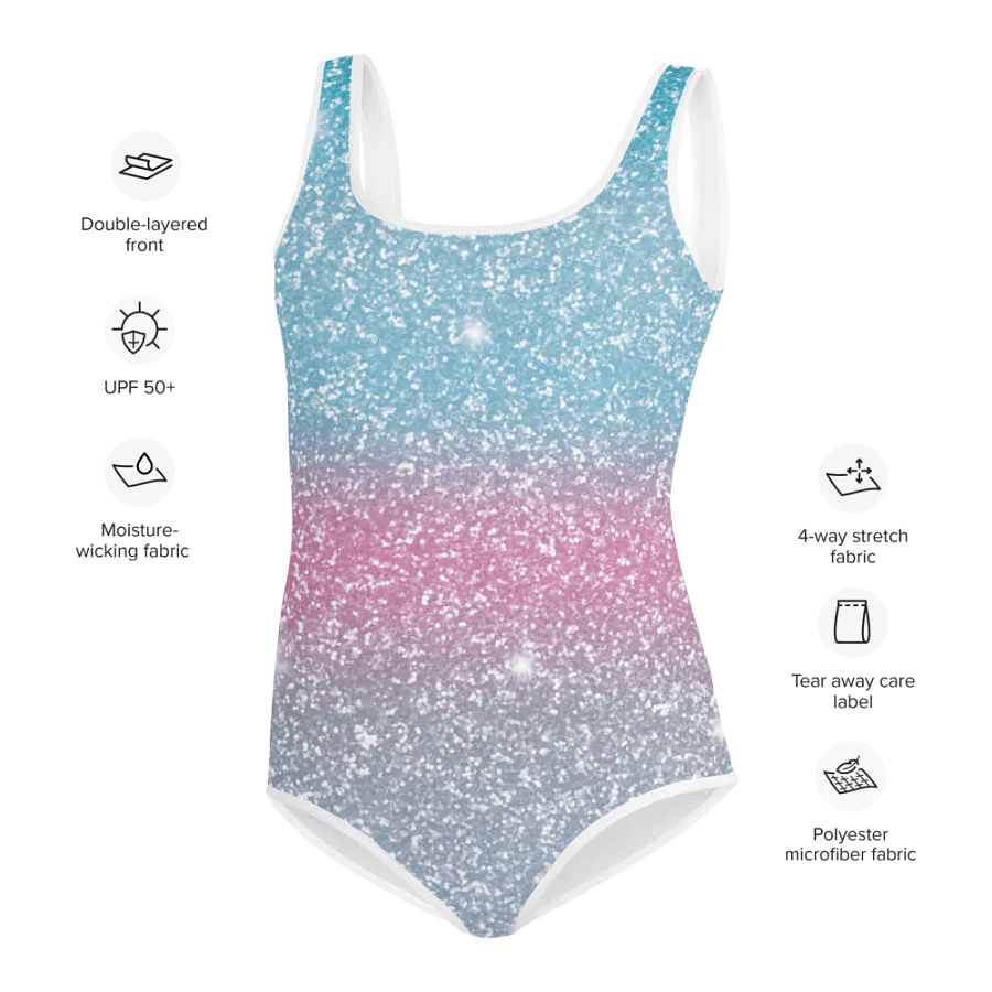 Glitter Unicorn Texture Design Youth Swimsuit (4) product image (6)