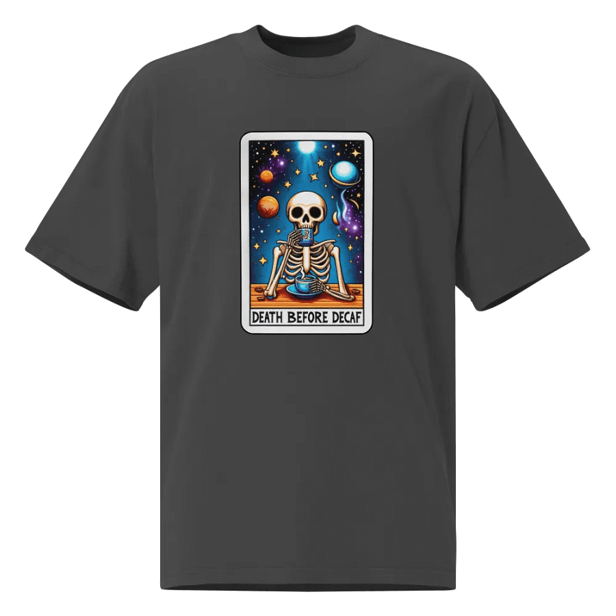 Cosmic Caffeine Skeleton Oversized Tee product image (1)
