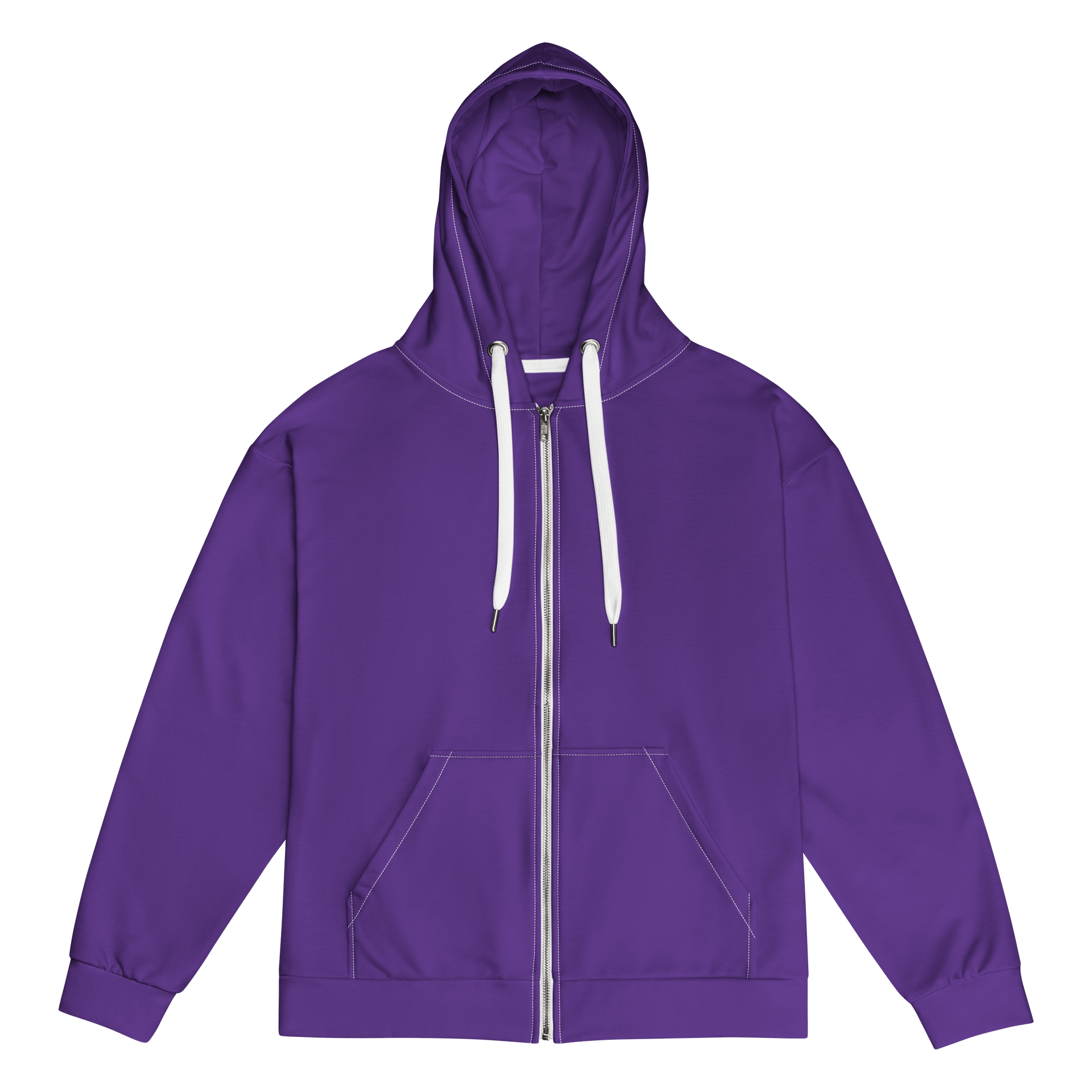 Indigo Violet Solid Color Eco Friendly Unisex Zip Hoodie product image (1)