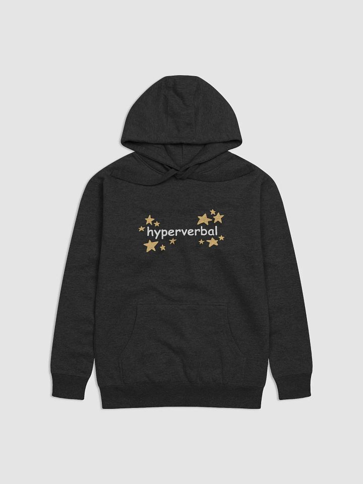 hyperverbal (comic sans and stars) printed heavyweight hoodie product image (1)