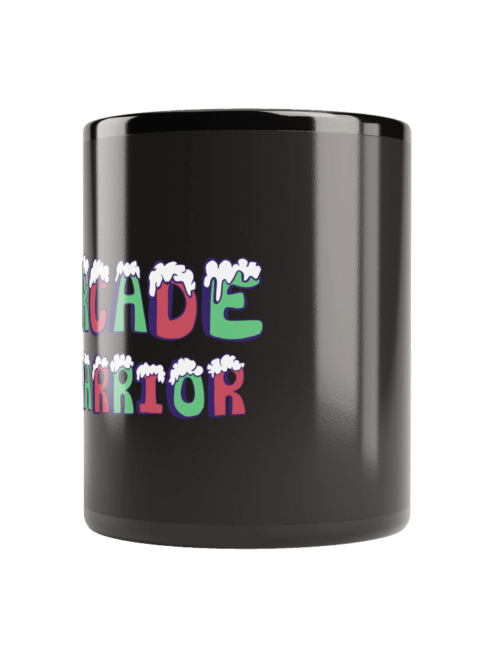 Arcade Warrior Holiday Logo Black Mug for Christmas 2025 product image (2)