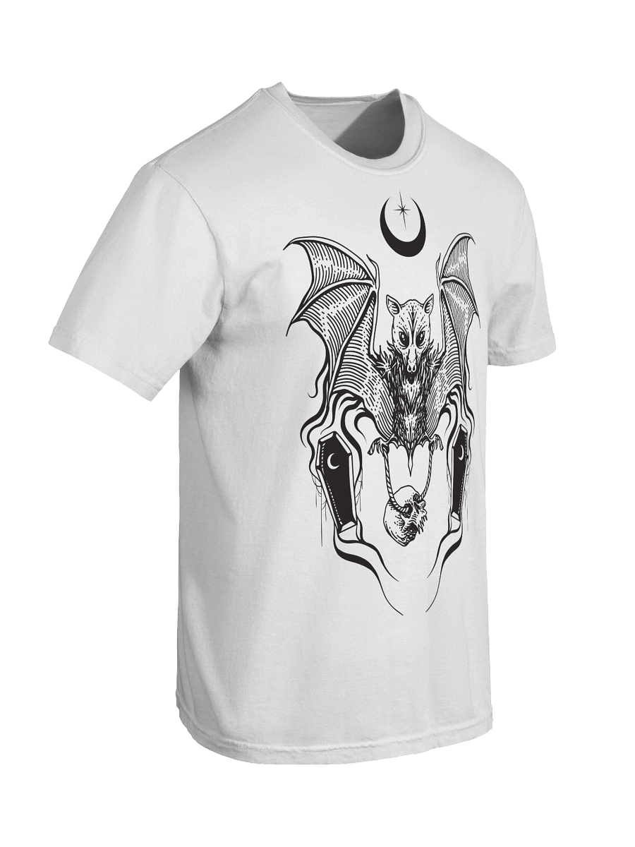 White Gothic Bat and Skull Comfort Tee product image (7)