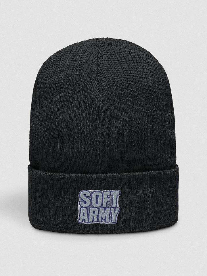 SOFT ARMY Ribbed Knit Beanie product image (1)