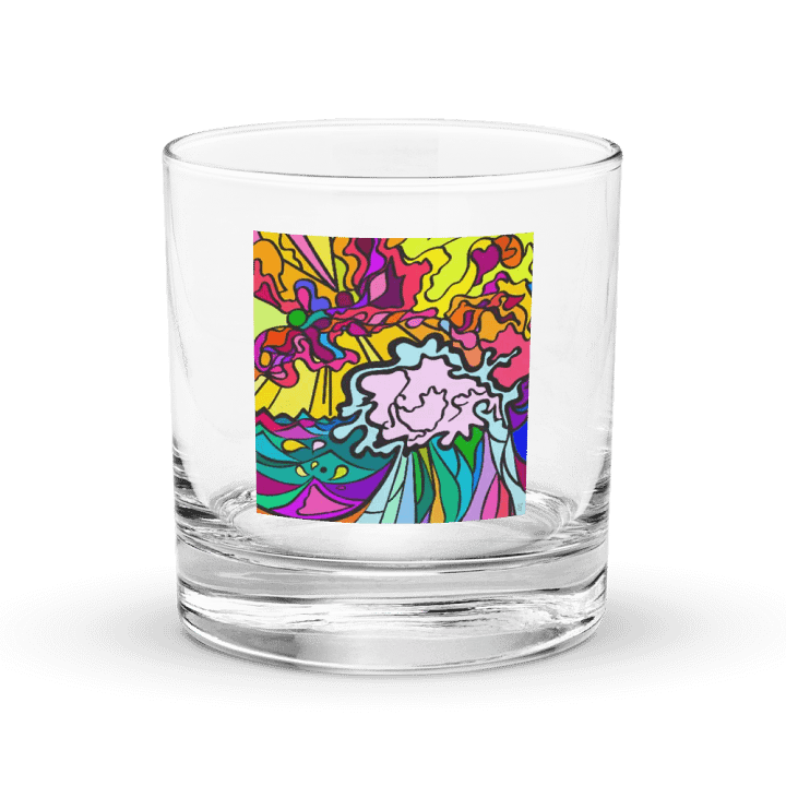 Vibrant Swirls Rocks Glass - Wave at Sunset product image (1)