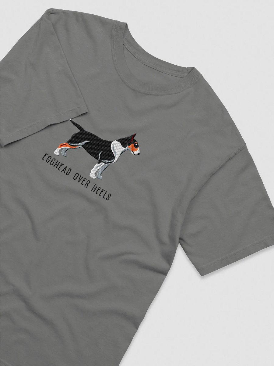 Egghead Over Heels T-Shirt(Embroidered) of an English Bull Terrier(Tricolor) product image (15)