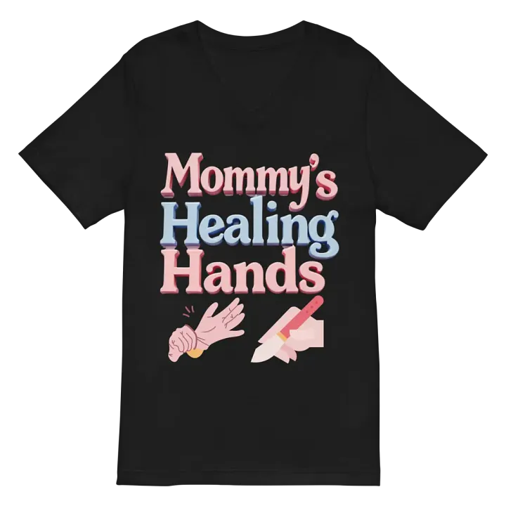 Mommy's Healing Hands V-Neck Tee product image (3)