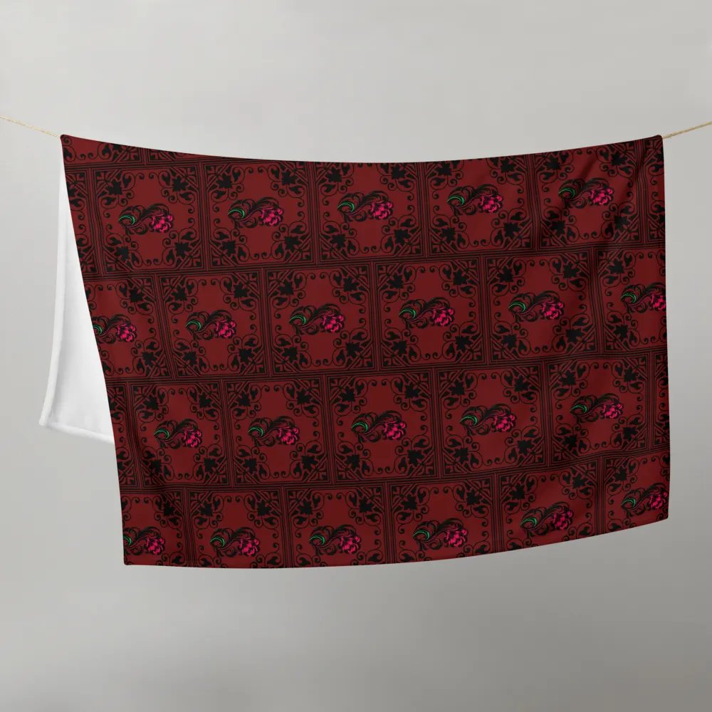 Crimson Paisley Fuzzy Throw Blanket product image (7)