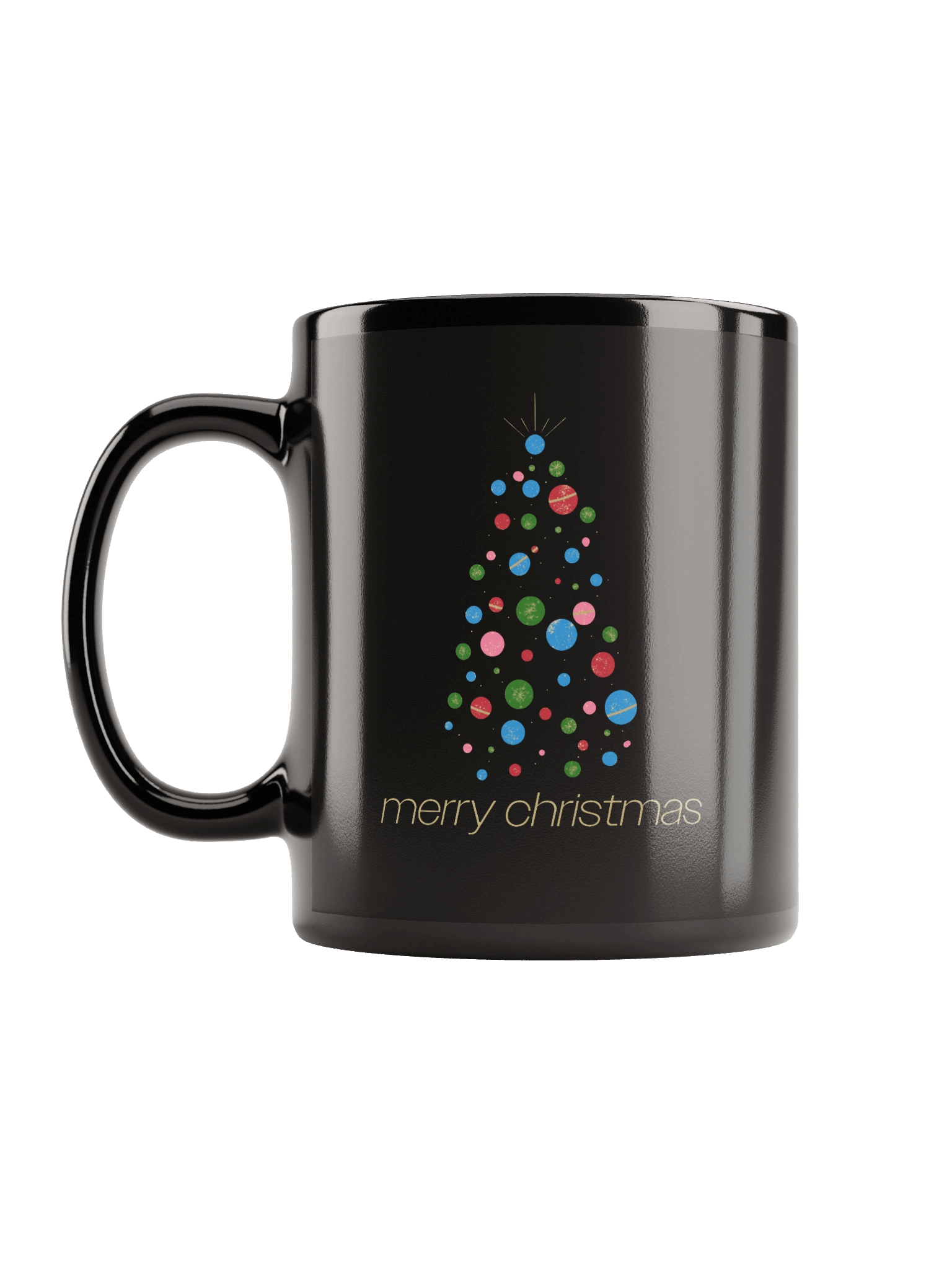 Modern Merry Christmas Tree Black Mug product image (6)