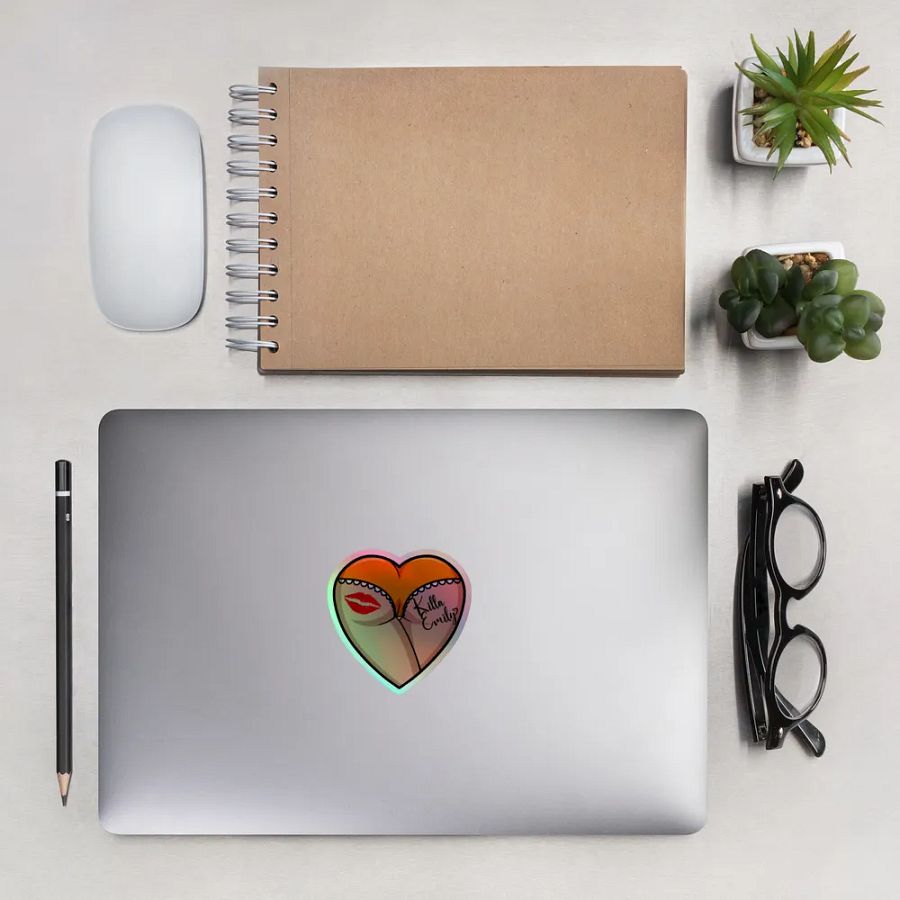 ORANGE HEART BUTT STICKER product image (13)