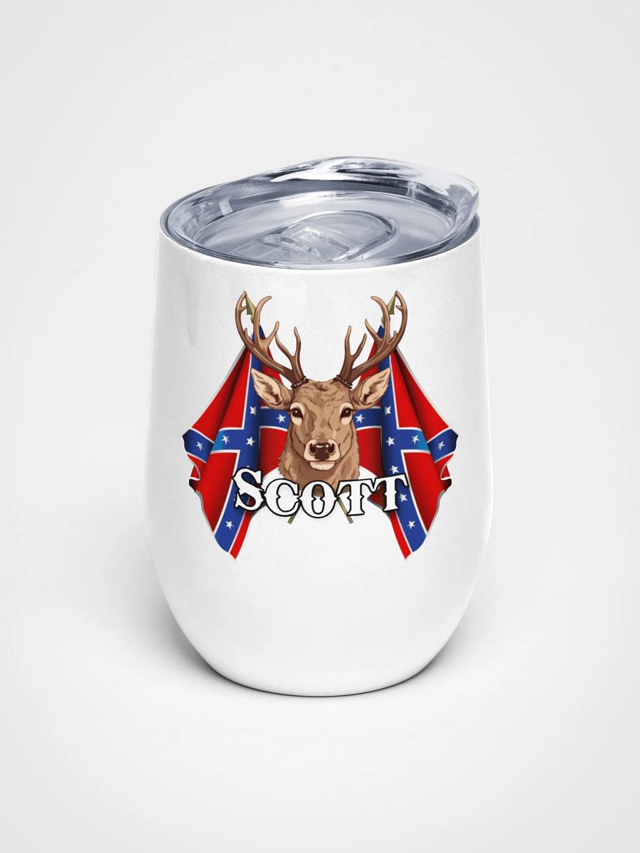 "Scott" Last Name Rebel Redneck Deer - Wine Tumbler product image (1)