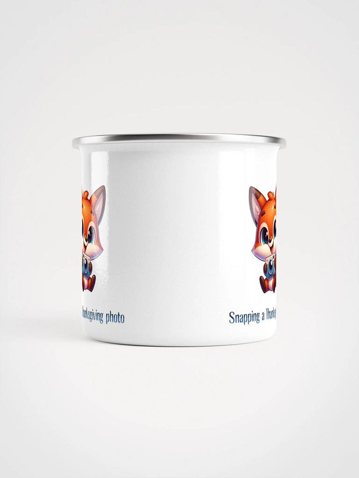 Snapping A Thanksgiving Photo Cute Fox Enamel Mug product image (2)