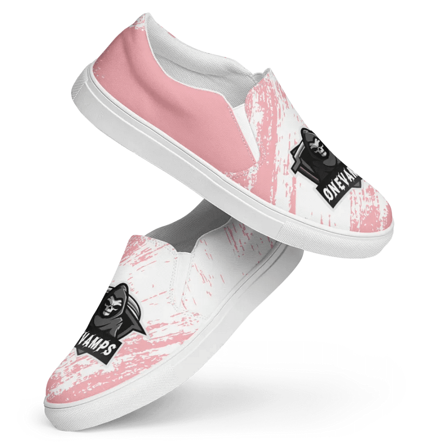 Women's Slip-On Canvas Shoes OneVamps Pink-White product image (2)