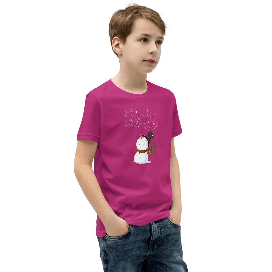 Cheerful Snowman Youth T-Shirt product image (102)