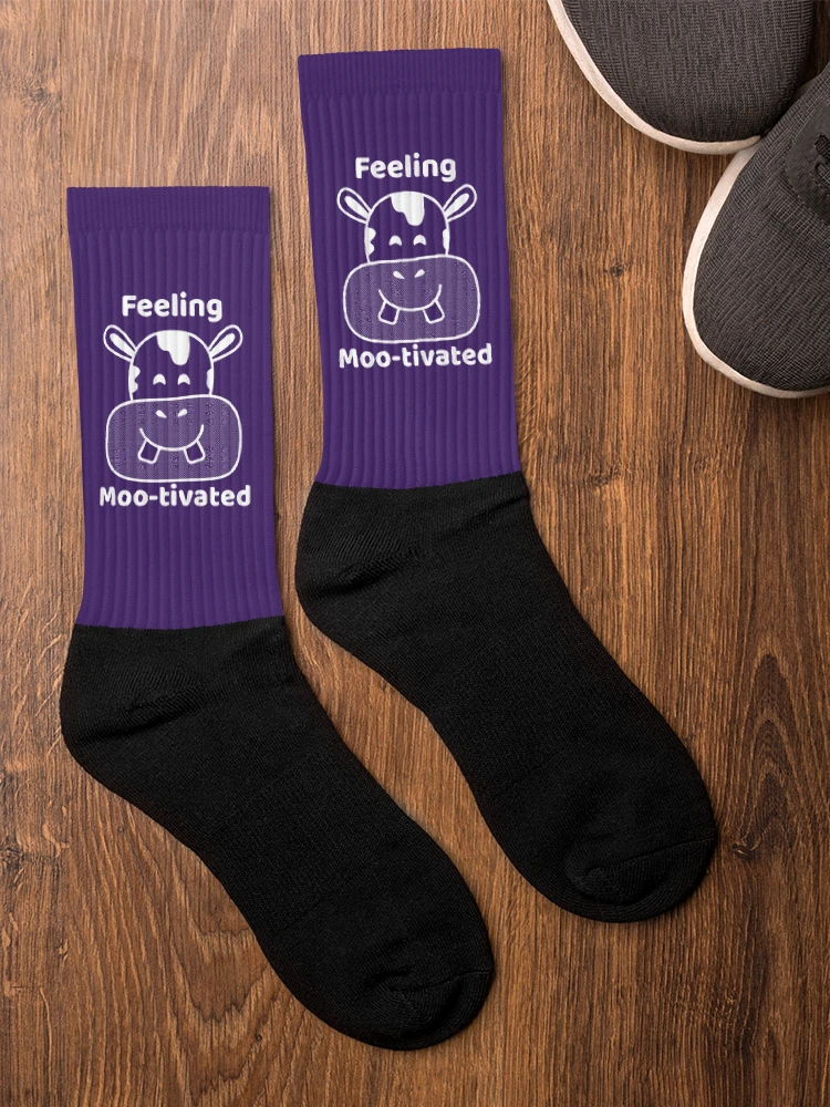 Feeling Mootivated Purple Cow Socks product image (1)