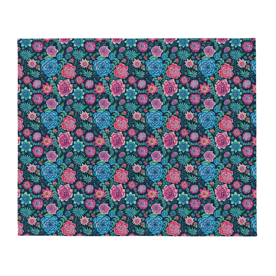 Bold Blooms Floral Throw Blanket | Soft, Colorful Cozy Blanket | by Monique Faella Designs™ product image (2)