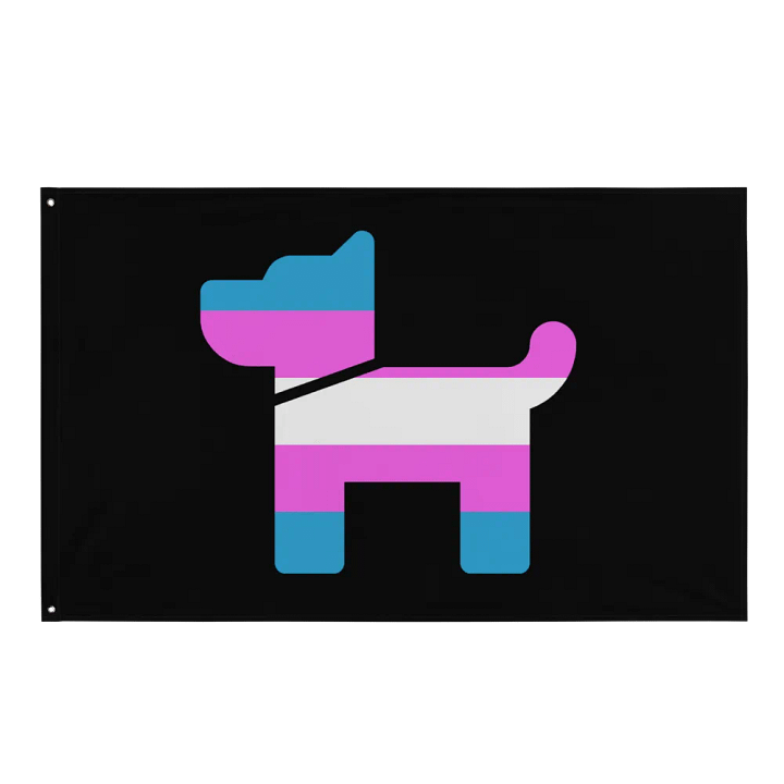 Trans Pride Dog Flag (Black Background) product image (1)