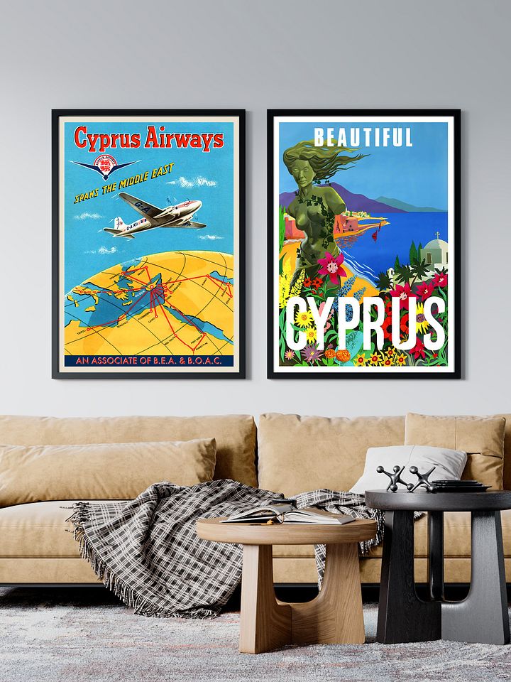 Cyprus Airways, Nicosia, 1950s — retro vintage travel poster product image (2)