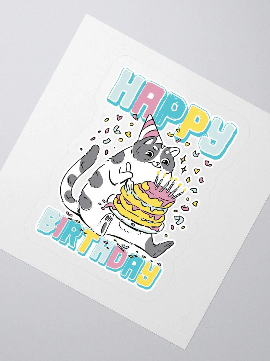 Happy Birthday (Cat With Cake) Sticker product image (2)
