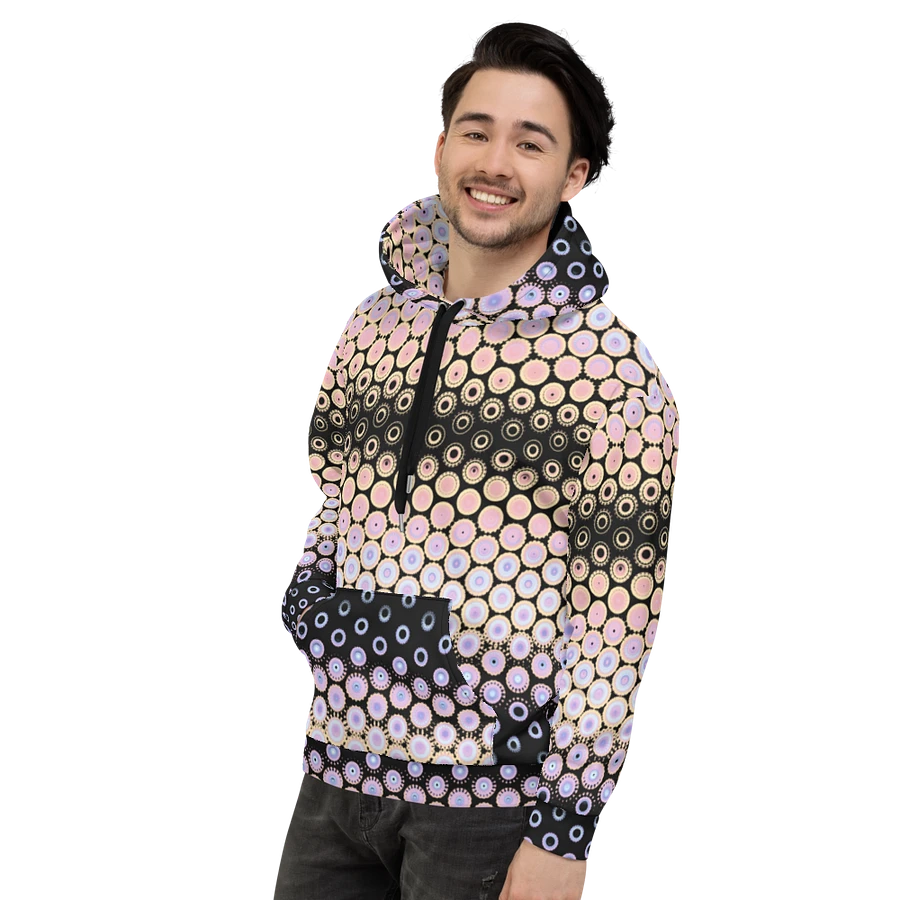 Abstract Circular Pink and Black Unisex All Over Print Hoodie product image (14)