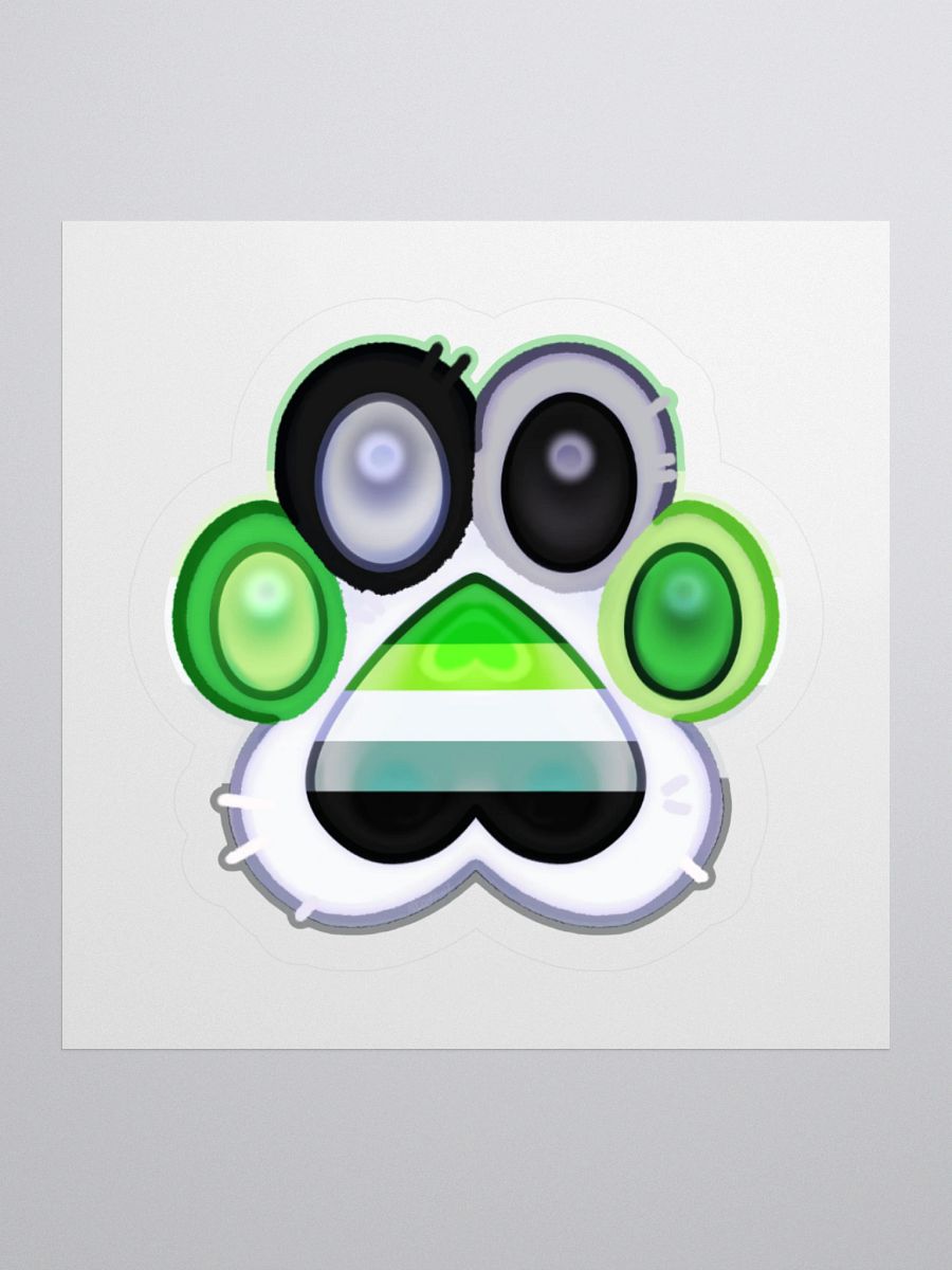 Aromantic Pride Paw Print Kiss Cut Stickers product image (1)