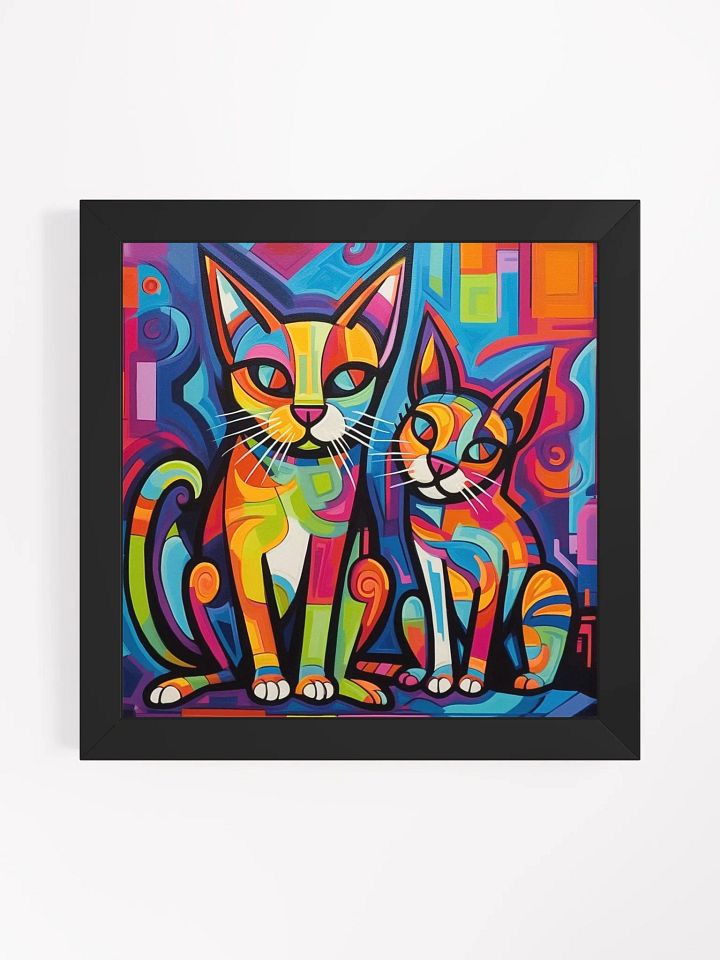 Colorful Curious Cats Abstract Wall Art product image (7)