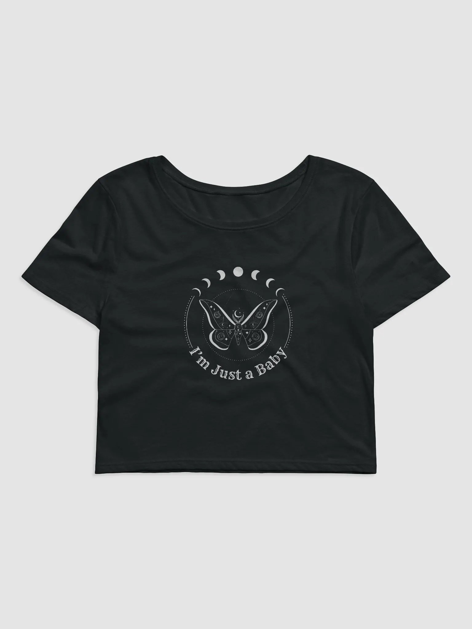 I'm Just a Baby Cropped Tee (White Design) product image (2)