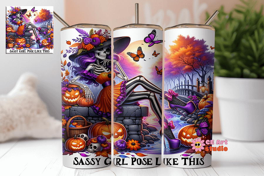 Sassy Girl Pose Like This Tumbler Wrap PNG product image (1)