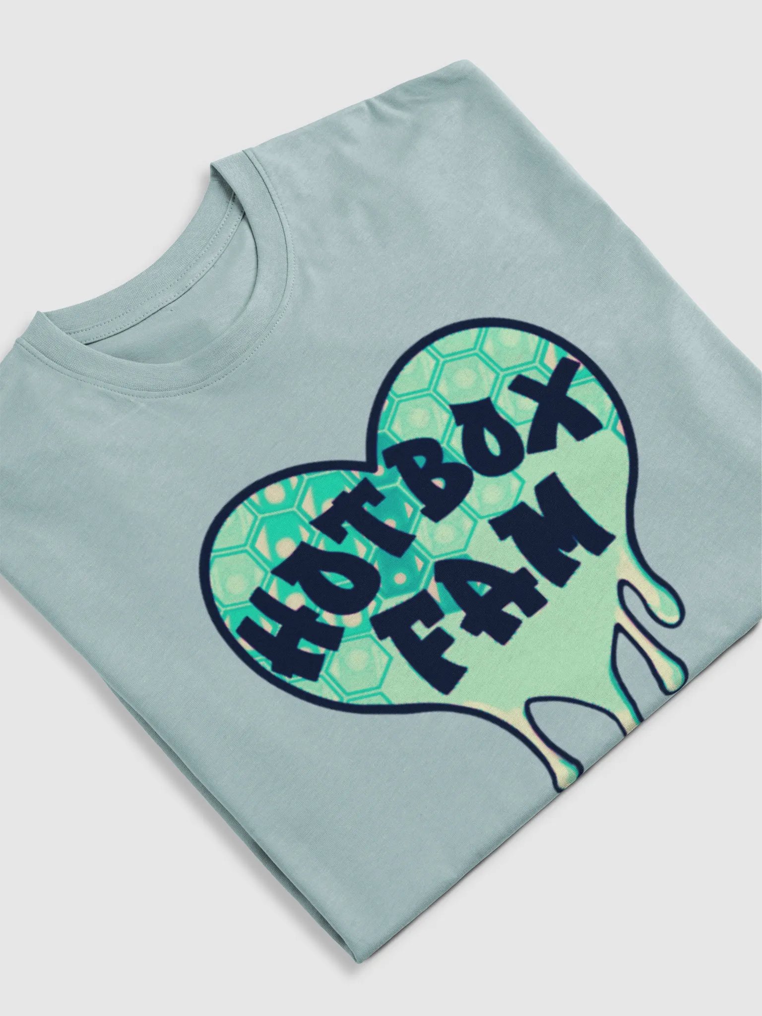 UNISEX HOT BOX FAM MINT GREEN HONEY COMB LOGO TEE product image (31)