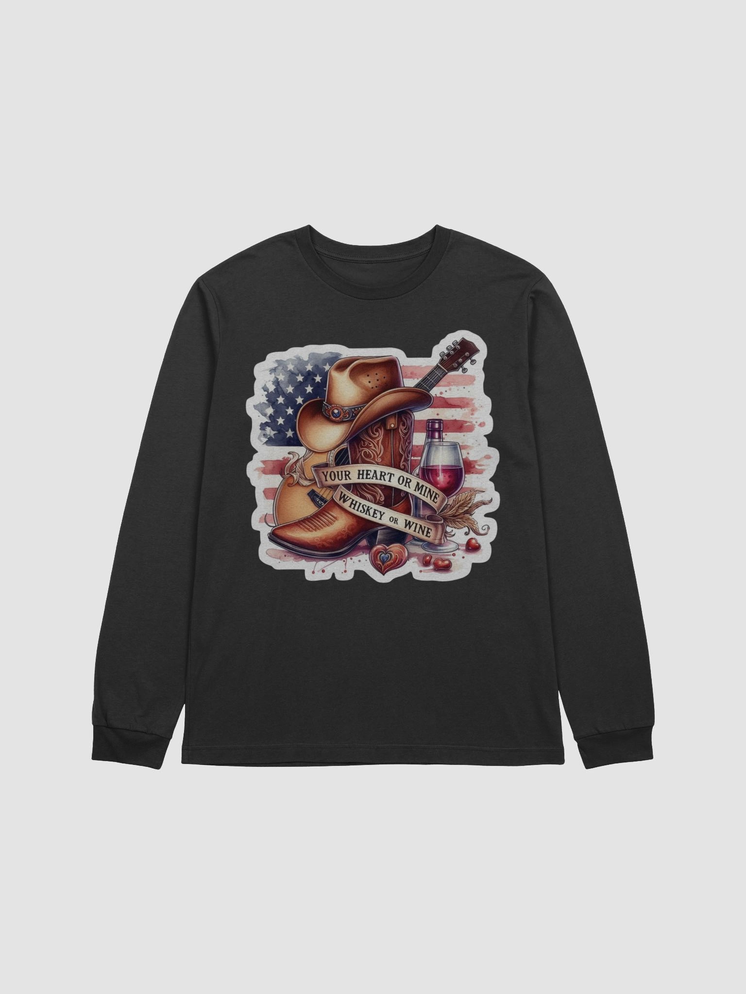 Your Heart or Mine, Whiskey or Wine - Western Vibes Long Sleeve T-Shirt product image (1)