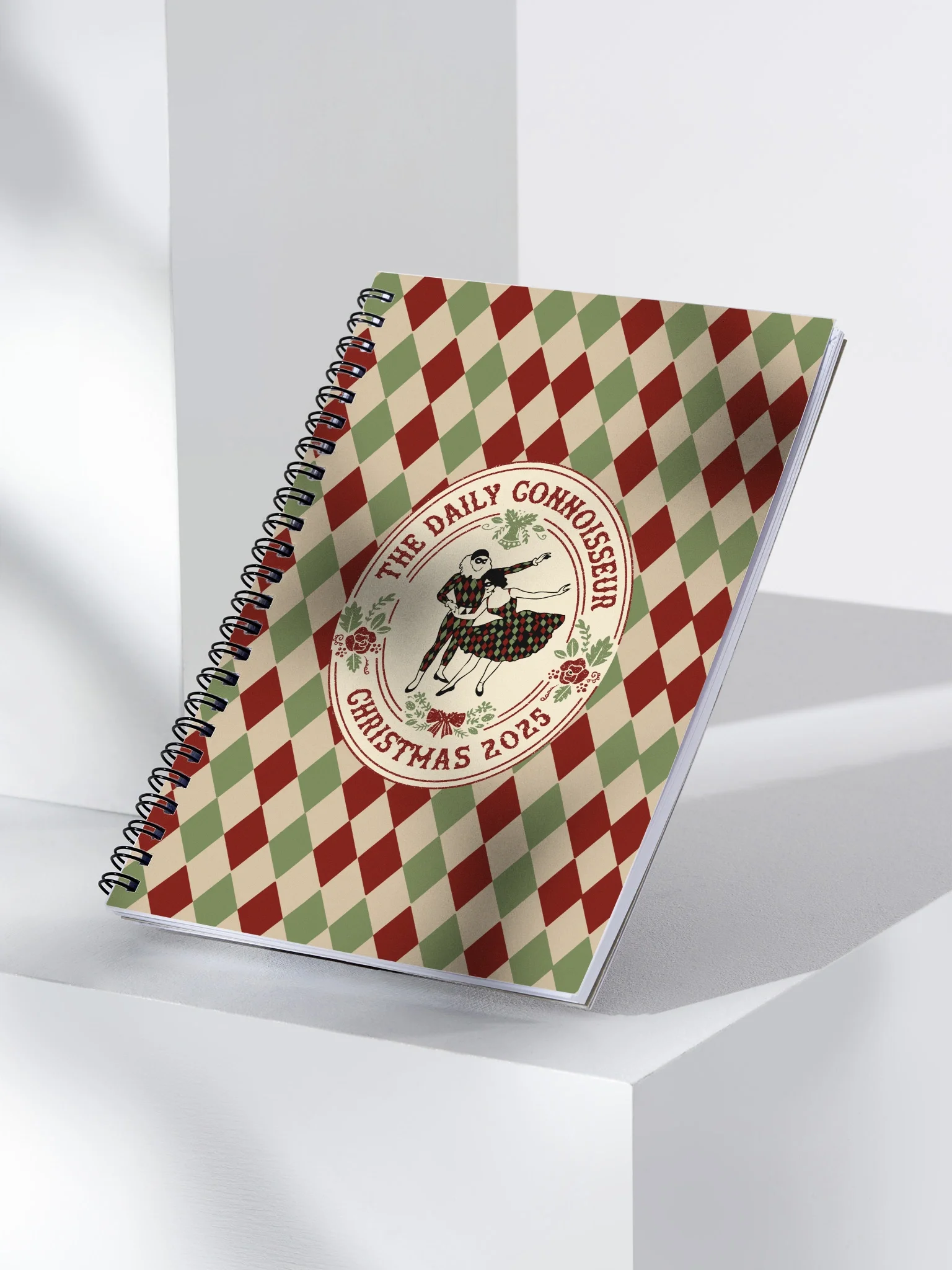 Harlequin Christmas Spiral Notebook product image (3)