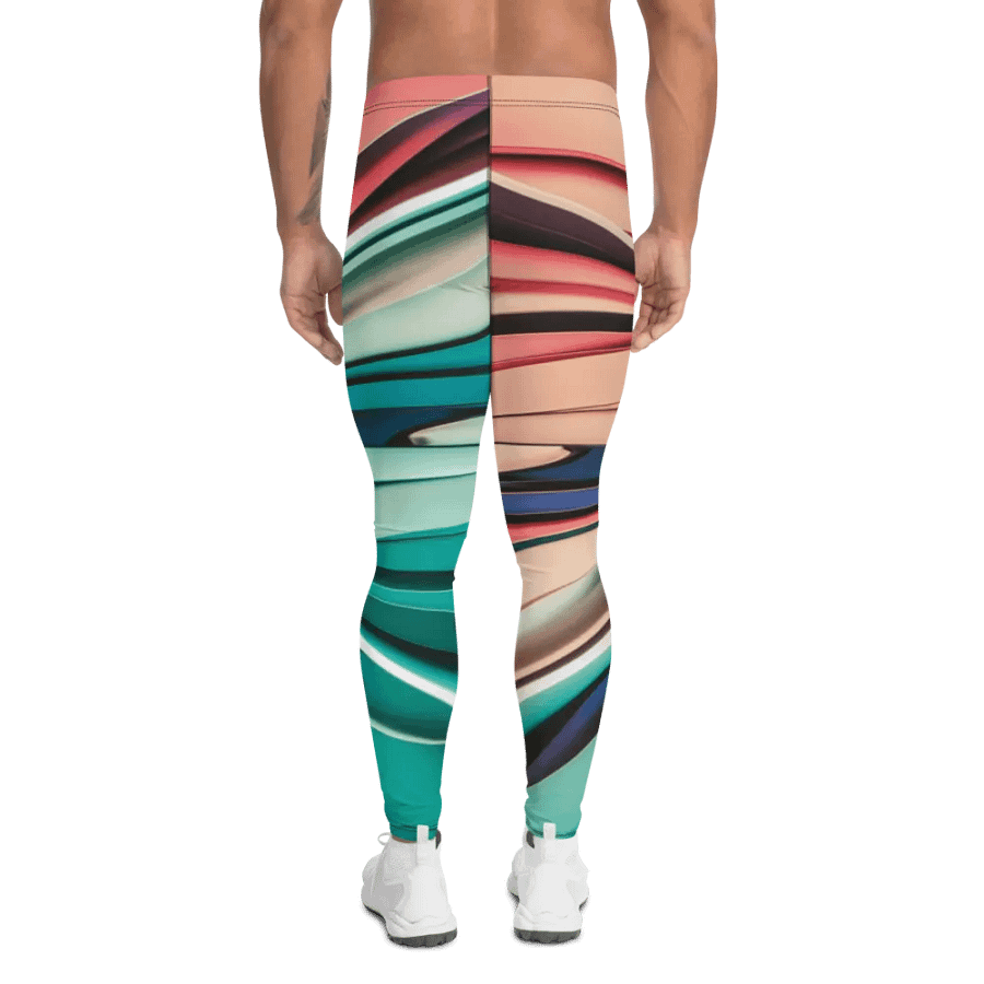 Men's Performance Slim Fit Leggings with Abstract Multicolour Design - TDS Music Exclusive product image (2)